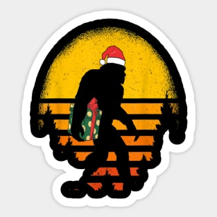 Santa Hat Sasquatch Bigfoot Christmas Sticker